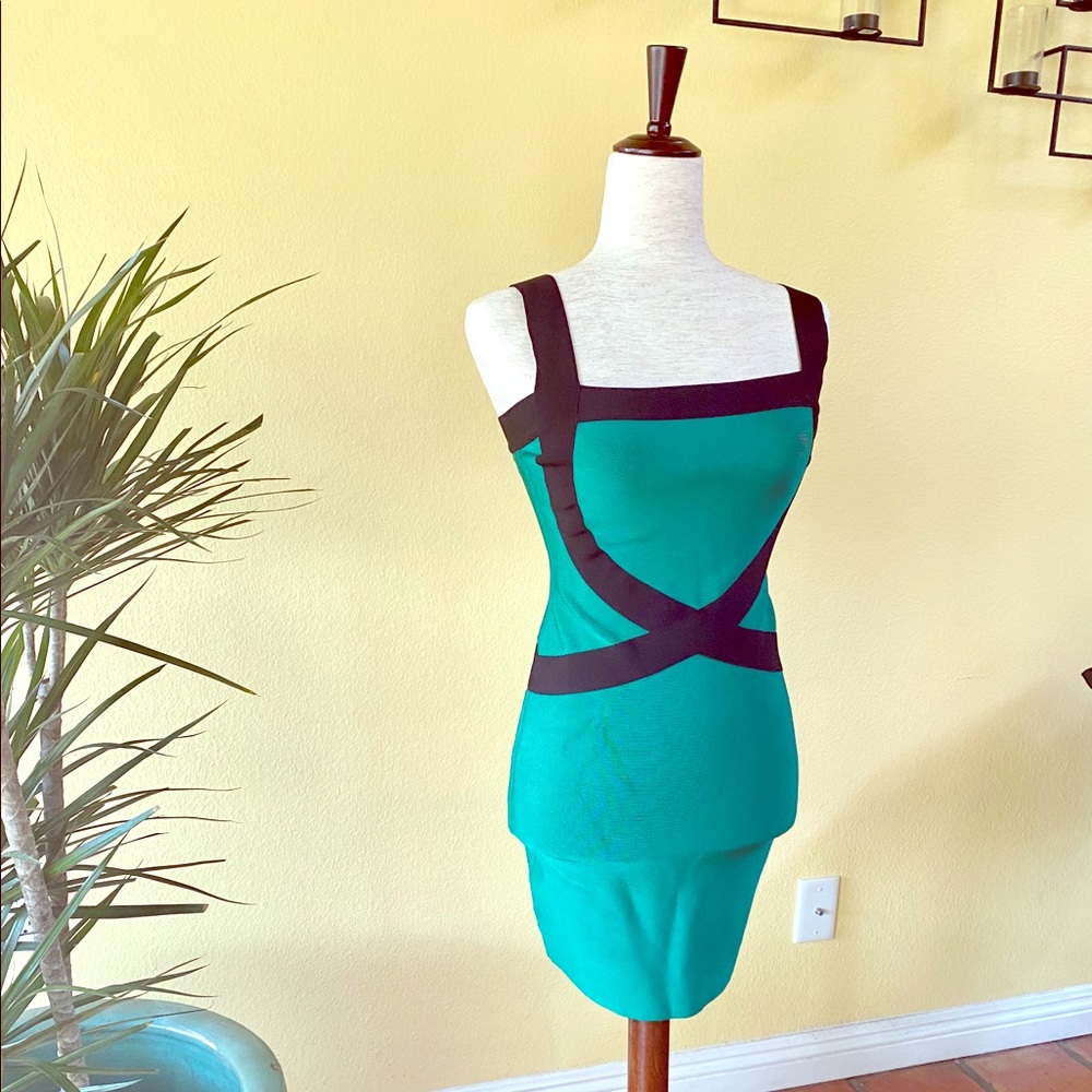 Guess by Marciano, Green & Black, body con dress